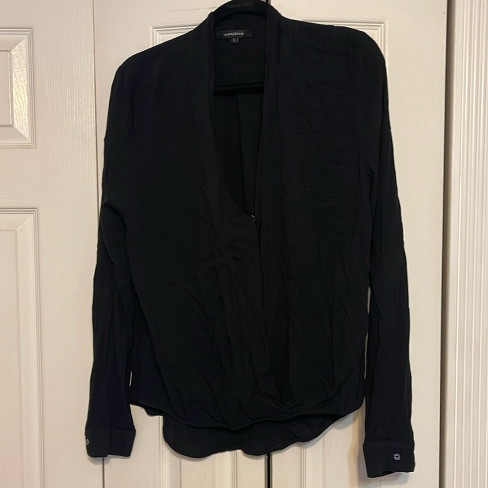 Olivaceous black blouse